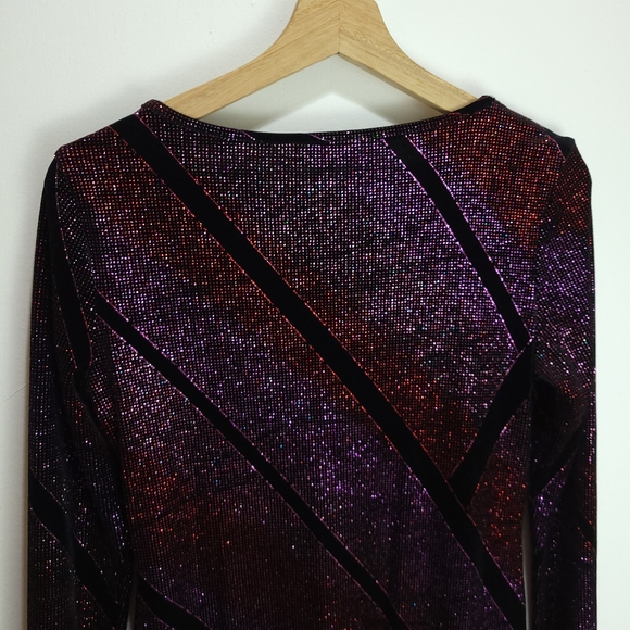 NWOT Topshop Sparkly Velour Dress - Picture 6 of 10